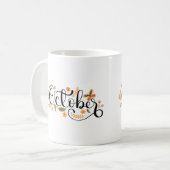 Oktober Whimsy - Autumn Butterfly & Floral Script Kaffeetasse (Vorderseite Links)