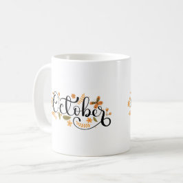 Oktober Whimsy - Autumn Butterfly & Floral Script Kaffeetasse