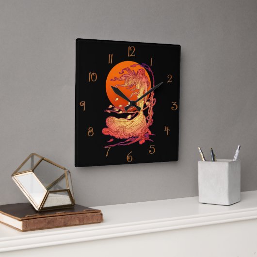 Oktober Wind Quadratische Wanduhr (Büro)