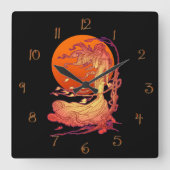 Oktober Wind Quadratische Wanduhr (Vorderseite)