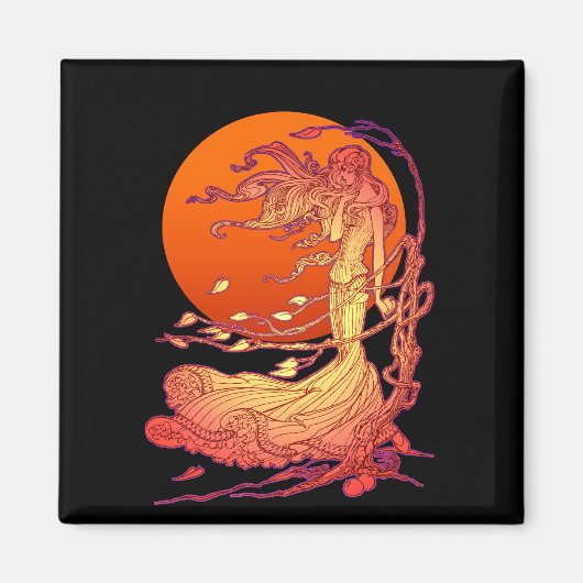 Oktober Wind Square Magnet (Vorne)