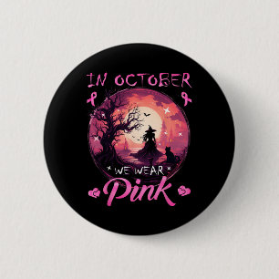 Oktober Wir tragen Halloween-Brustkrebs Button