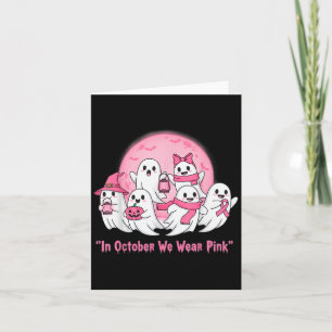 Oktober Wir Tragen Nk Geister Halloween Brustkrebs Karte