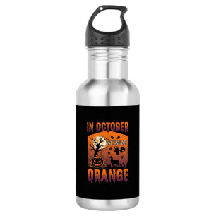 Oktober Wir tragen Orange Halloween Kürbis Llama S Edelstahlflasche