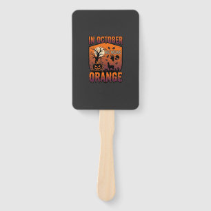 Oktober Wir tragen Orange Halloween Kürbis Llama S Fächer