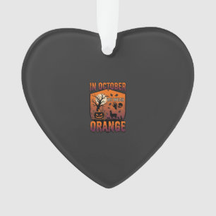 Oktober Wir tragen orange Halloween-Kürbis-Llama-S Ornament