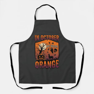 Oktober Wir tragen orange Halloween-Kürbis-Llama-S Schürze