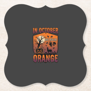 Oktober Wir tragen Orange Halloween Kürbis Llama S Untersetzer