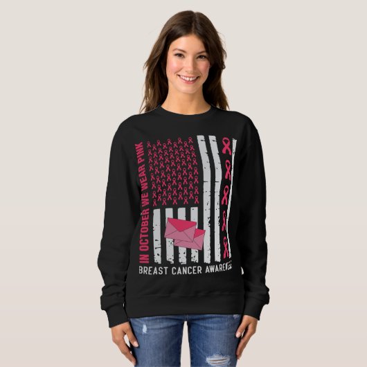 Oktober Wir tragen Pink Breast Cancer Awareness Po Sweatshirt (Vorne ganz)