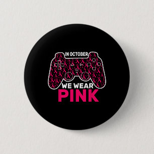 Oktober Wir tragen Pink Breast Cancer Gaming Kids Button