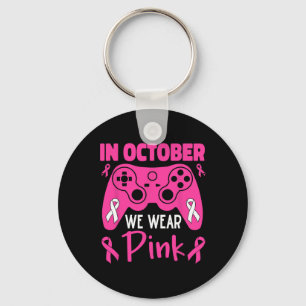 Oktober Wir tragen Pink Breast Cancer Gaming Kids Schlüsselanhänger