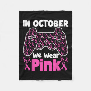 Oktober Wir tragen Pink Brustkrebs Gaming Kinder J Fleecedecke