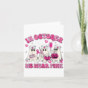 Oktober Wir tragen Pink Nurse Ghost Halloween Brus Karte