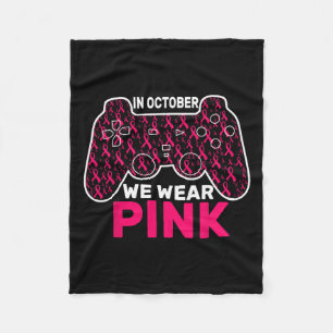 Oktober Wir tragen rosa Brustkrebs Gaming Kinder Fleecedecke