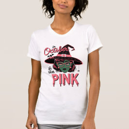 Oktober Wir tragen rosa Halloween Ghost Brustkrebs T-Shirt