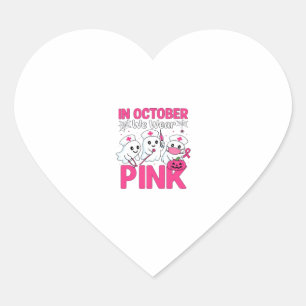 Oktober Wir Tragen Rosa Krankenschwester Brustkreb Herz-Aufkleber