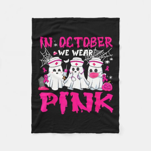 Oktober Wir Tragen Rosa Krankenschwester Geist Hal Fleecedecke (Vorderseite)