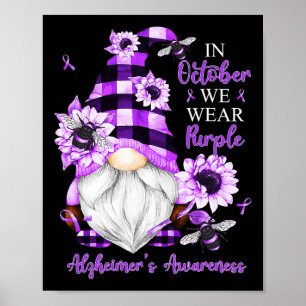 Oktober Wir tragen violette Gnome Alzheimerheimer Poster