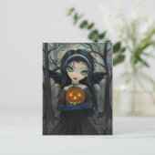 Oktober Woods Gothic Vampire Halloween Postcard Postkarte (Stehend Vorderseite)