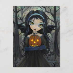 Oktober Woods Gothic Vampire Halloween Postcard Postkarte