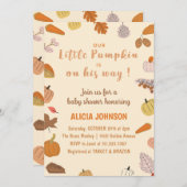 Oktoberdusche Orange Pumpkin Halloween Einladung (Vorne/Hinten)