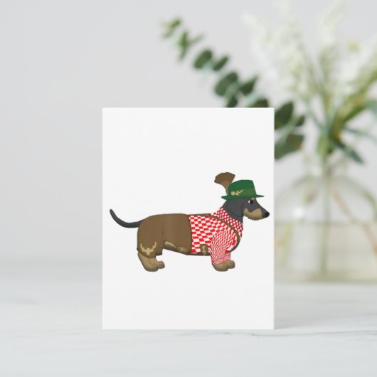 Oktoberfest 2018 - Funny German Dackel Kostüm Einladung (Stehend Vorderseite)