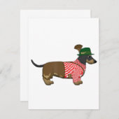 Oktoberfest 2018 - Funny German Dackel Kostüm Einladung (Vorne/Hinten)