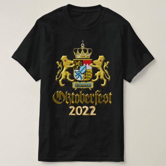 Oktoberfest 2022 Bayerischer Wappen T - Shirt (Design vorne)