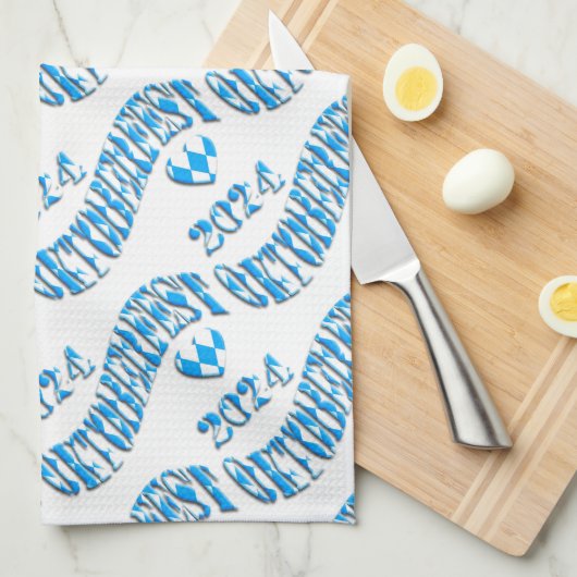 Oktoberfest 2024 Flag Farben Bayern Bayern Geschirrtuch (Viertel Falte)