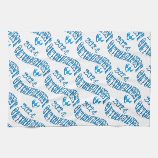 Oktoberfest 2024 Flag Farben Bayern Bayern Geschirrtuch (Horizontal)