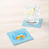 Oktoberfest Bär Bayerisches Muster Rechteckiger Pappuntersetzer (Vor Ort)