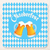 Oktoberfest Bär Bayerisches Muster Rechteckiger Pappuntersetzer (Vorderseite)