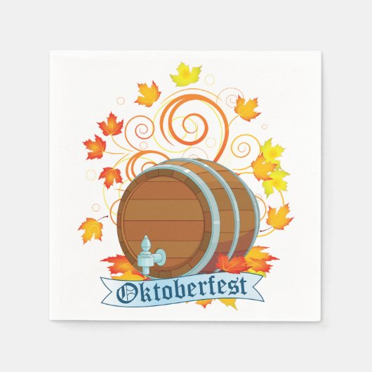 Oktoberfest Barrel Paper Napkins Serviette (Vorderseite)