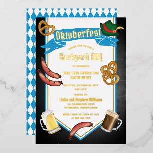 Oktoberfest Bayerischer Biergarten GRILLEN Party Folieneinladung