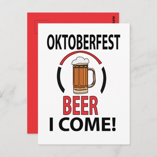Oktoberfest Beer Drink Funny Oktoberfest Postkarte (Vorne/Hinten)