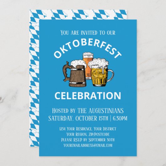 OKTOBERFEST Beer Einladung (Vorne/Hinten)
