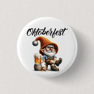 Oktoberfest Beer Gnome Button