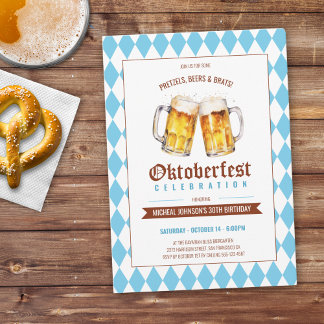 Oktoberfest Beer Party 30. Geburtstag Einladung