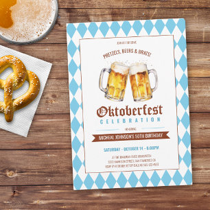 Oktoberfest Beer Party 50. Geburtstag Einladung