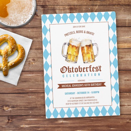 Oktoberfest Beer Party 60. Geburtstag Einladung