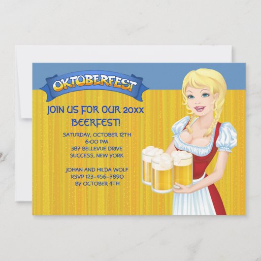 Oktoberfest Beerfest Einladung (Vorderseite)