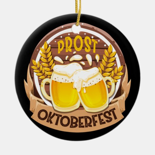 Oktoberfest bejubelt deutsches Drinking Beer Party Keramik Ornament (Vorne)