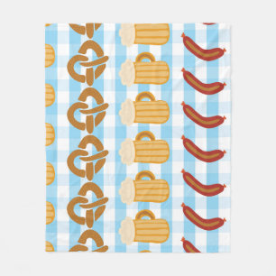 Oktoberfest: Bier, Brezel, Wurst-Muster Fleecedecke