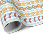 Oktoberfest: Bier, Brezel, Wurst-Muster Geschenkpapier (Rolleneckpunkt)