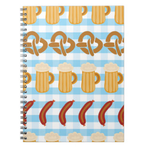 Oktoberfest: Bier, Brezel, Wurst-Muster Notizblock