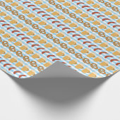 Oktoberfest: Bier, Salzbrezel, Wurstmuster Geschenkpapier (Ecke)