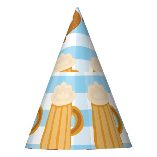 Oktoberfest: Bier, Salzbrezel, Wurstmuster Partyhütchen (Vorderseite)