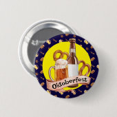 Oktoberfest Bier und Brezeln Button (Vorne & Hinten)