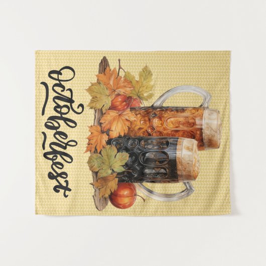Oktoberfest-Bierbrauerei Tasse Tapestry Wandteppich (Vorderseite (Horizontal))
