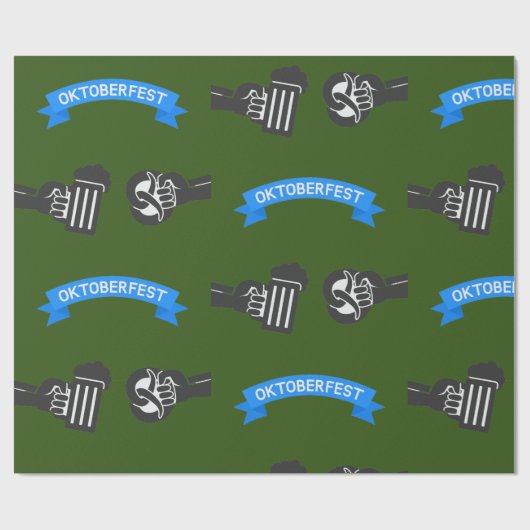 Oktoberfest Biere und Bretzel Geschenkpapier (Flach)